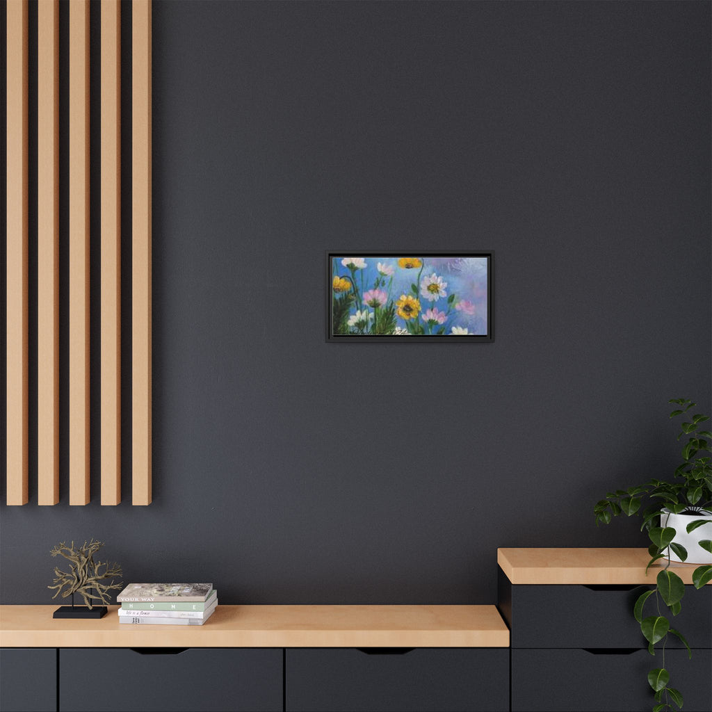 Framed Floral Meadow Canvas Print — Daisies & Wildflowers Art