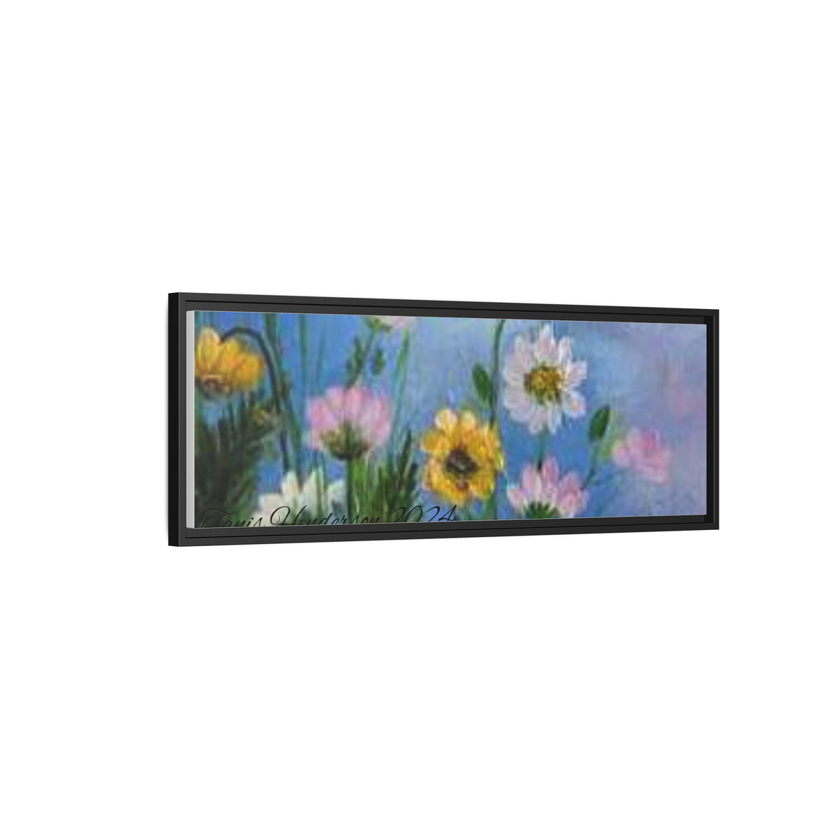 Framed Floral Meadow Canvas Print — Daisies & Wildflowers Art