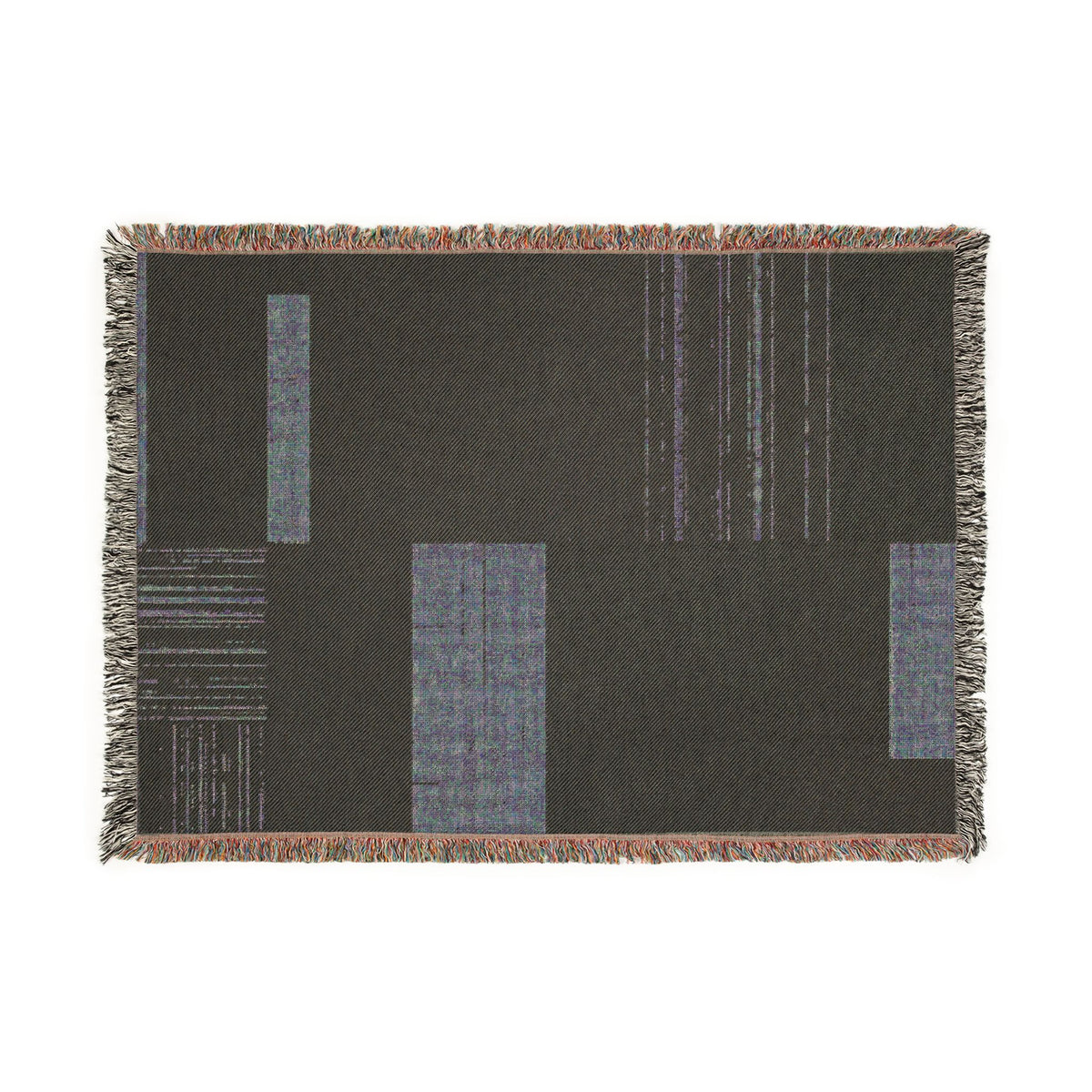 Modern Patchwork Woven Blanket – Neutral Geometric Throw for Living Room, Cozy Home Décor Gift