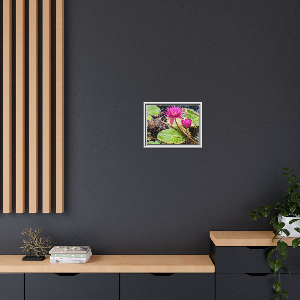 Pink Water Lily Matte Canvas Print (Framed)