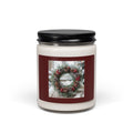 Christmas Wreath Scented Soy Candle — 9oz Holiday Pine & Berries Jar