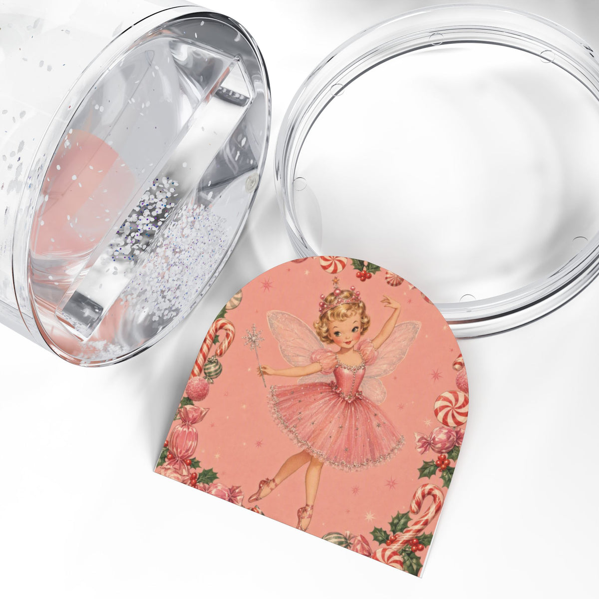 Ballerina Snow Globe — Vintage Pink Fairy Dance Holiday Décor