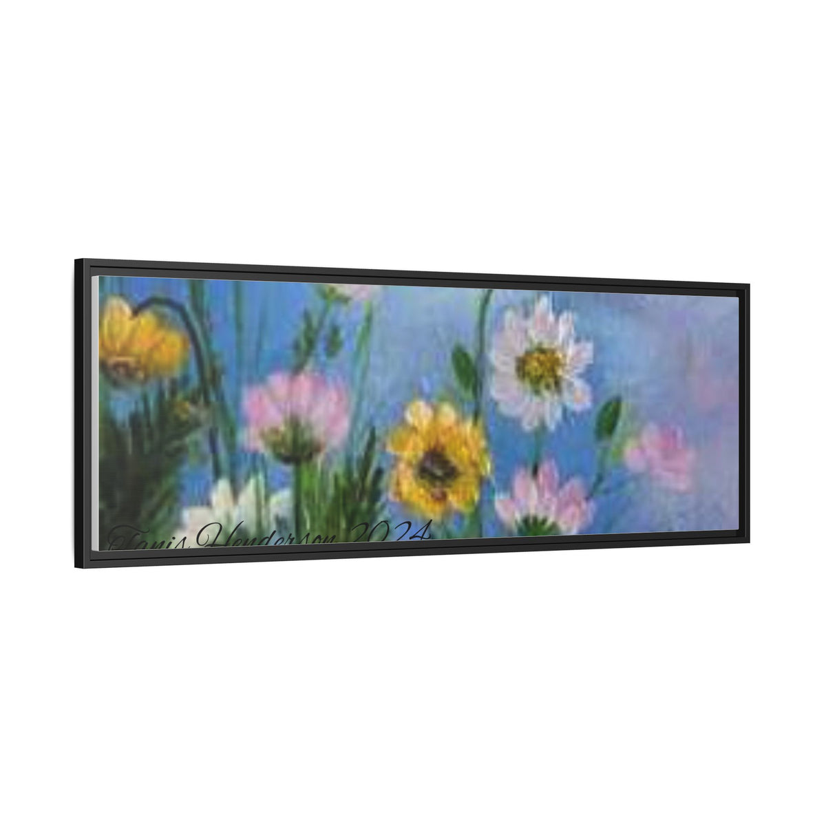Framed Floral Meadow Canvas Print — Daisies & Wildflowers Art