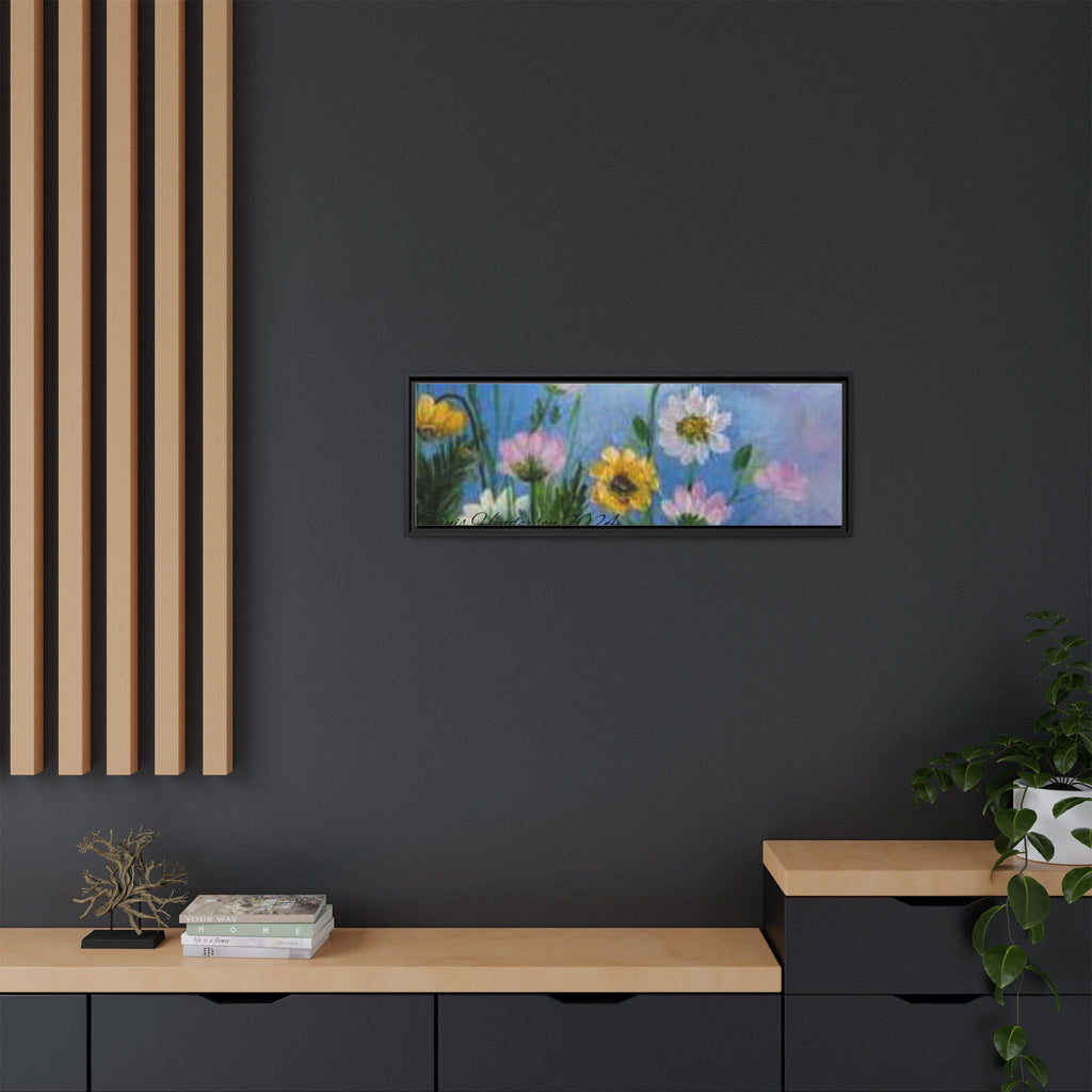 Framed Floral Meadow Canvas Print — Daisies & Wildflowers Art