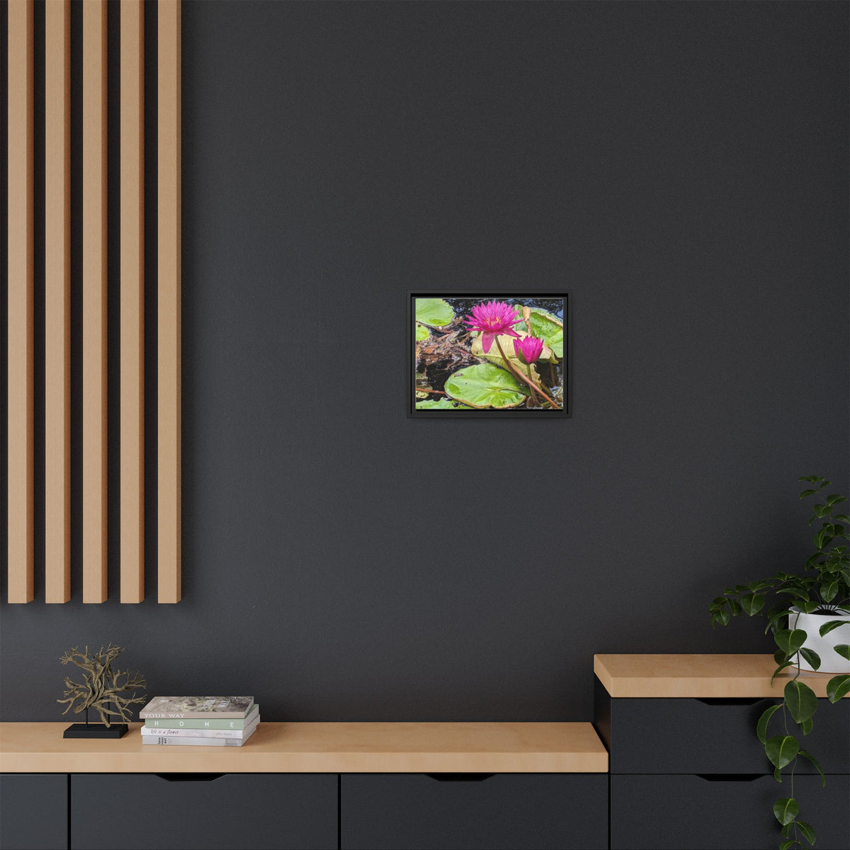 Pink Water Lily Matte Canvas Print (Framed)