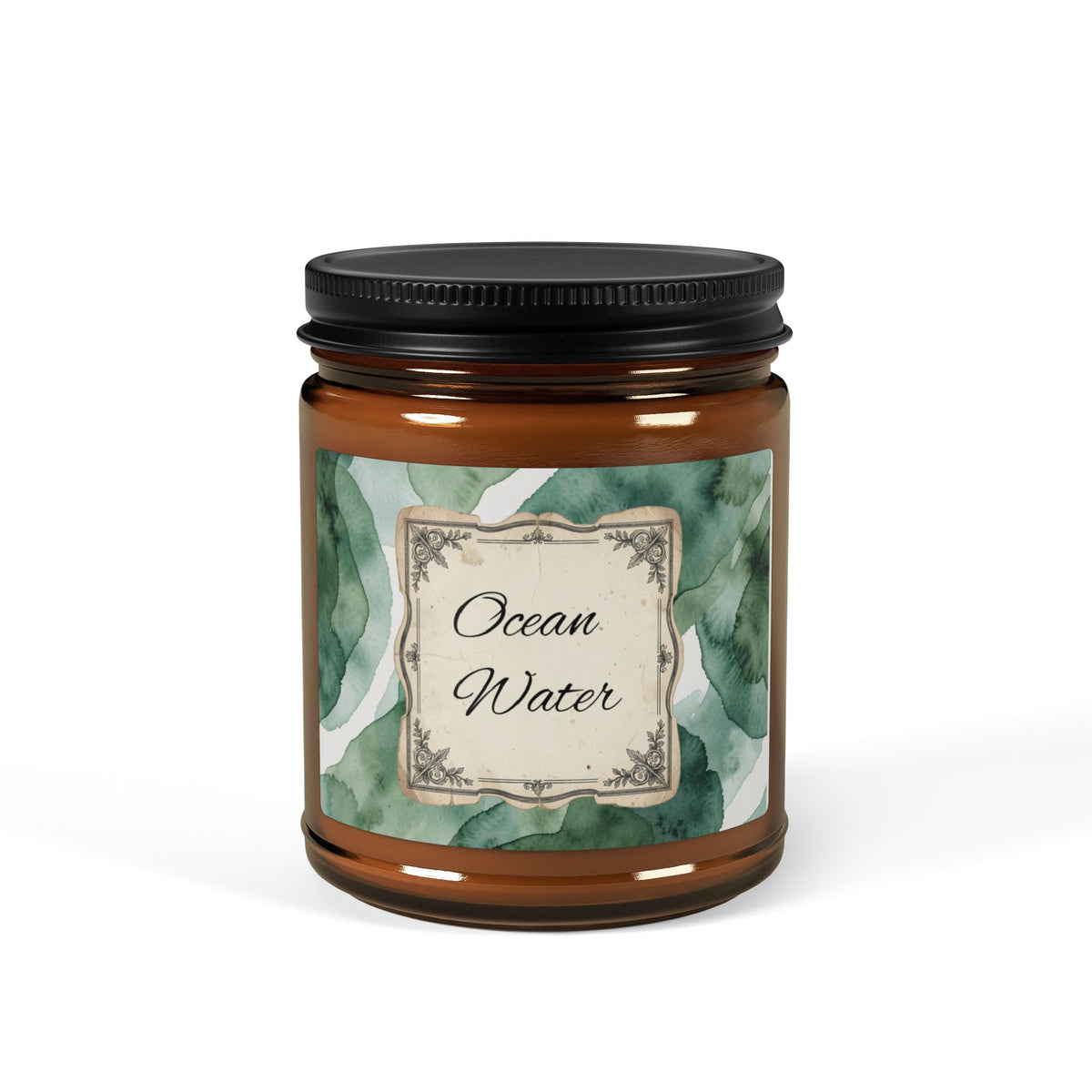 Ocean Water Scented Soy Candle — Amber Jar (Multi-Size)