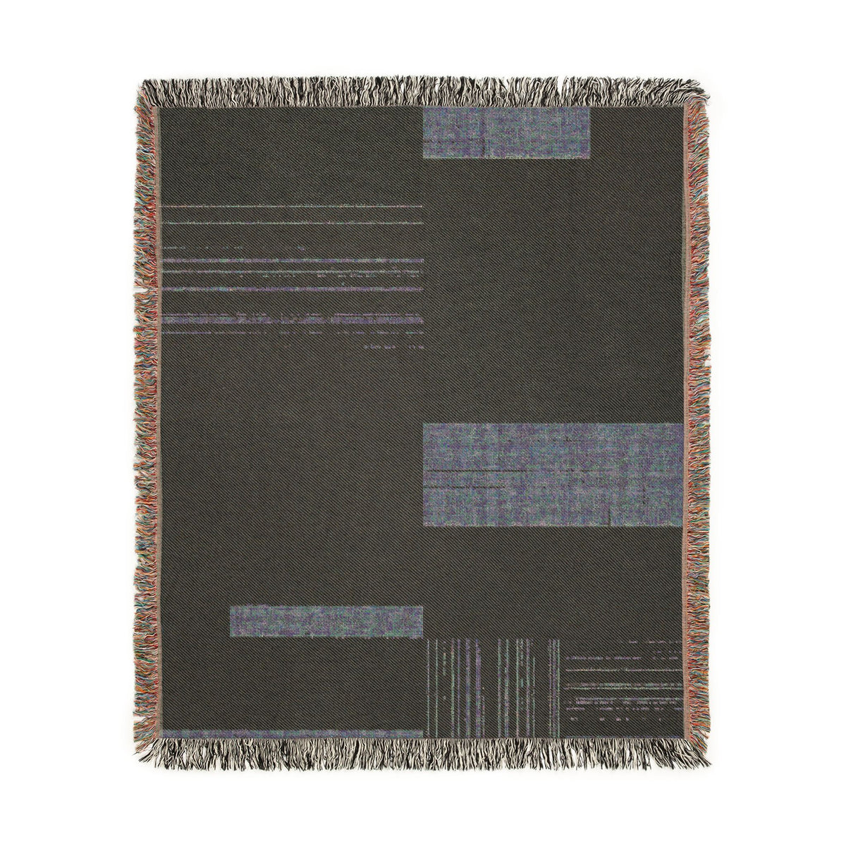 Modern Patchwork Woven Blanket – Neutral Geometric Throw for Living Room, Cozy Home Décor Gift