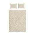 Chevron Cotton Bed Set – Neutral Beige Duvet Cover & Pillowcases