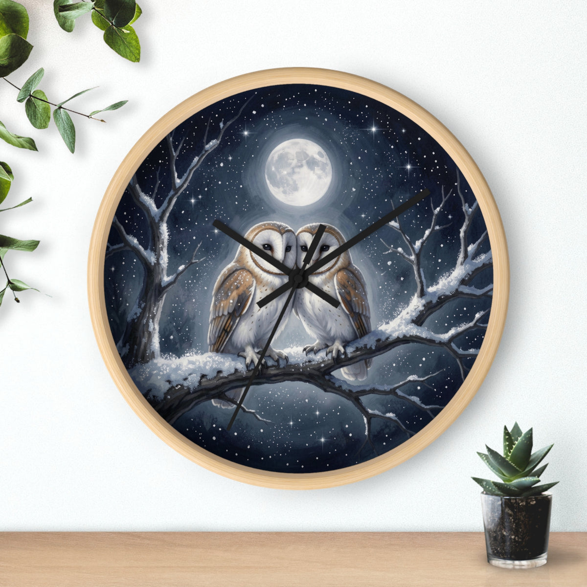 Moonlit Owl Wall Clock