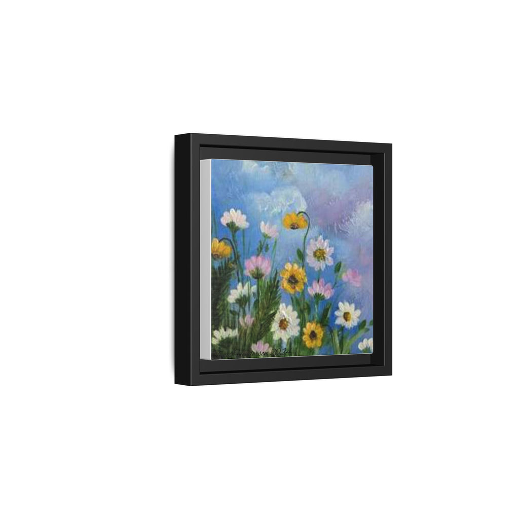 Framed Floral Meadow Canvas Print — Daisies & Wildflowers Art