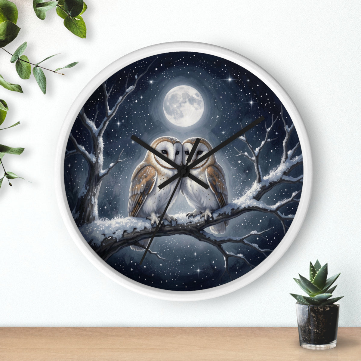 Moonlit Owl Wall Clock