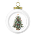 Classic Christmas Tree Ball Ornament — Festive Poinsettia & Candle Holiday Decoration