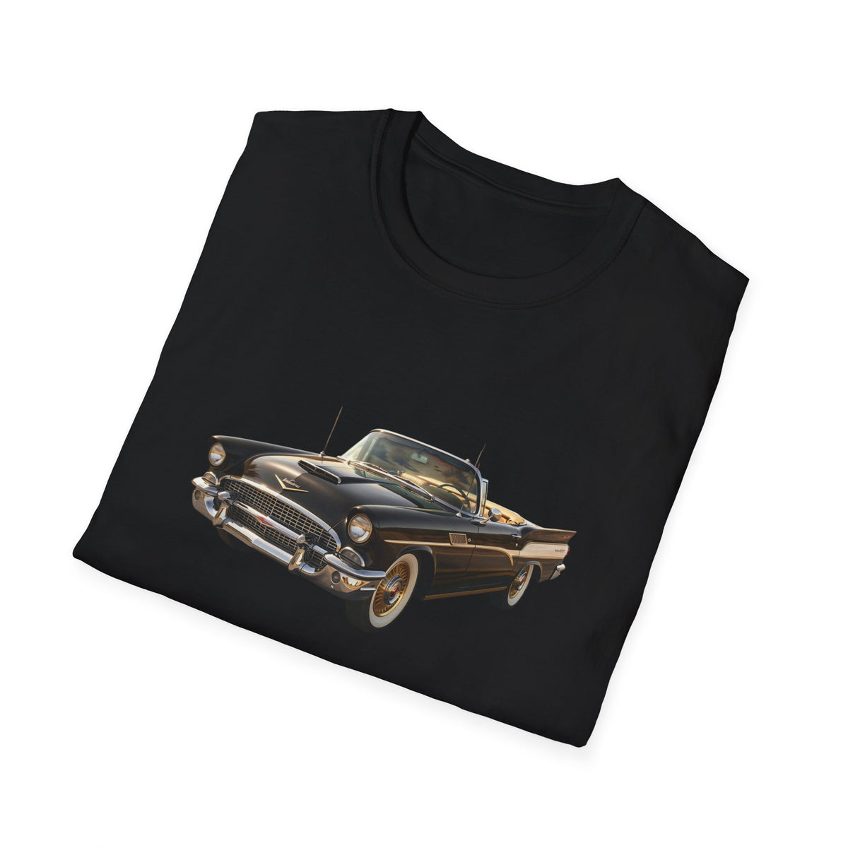 Classic Black Convertible Car Tee — Vintage Car Graphic T-Shirt