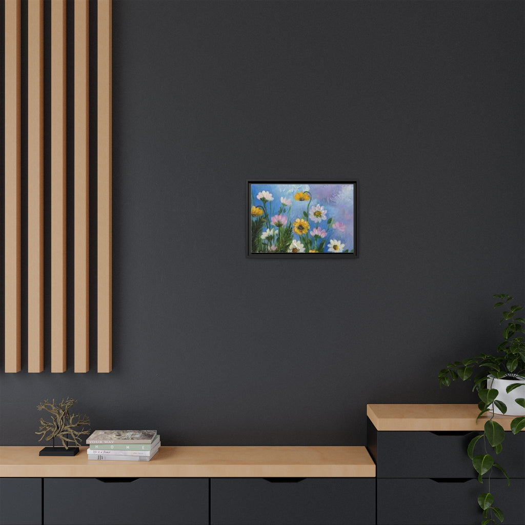 Framed Floral Meadow Canvas Print — Daisies & Wildflowers Art