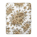 Golden Rose Sherpa Blanket — Cozy Floral Fleece Throw