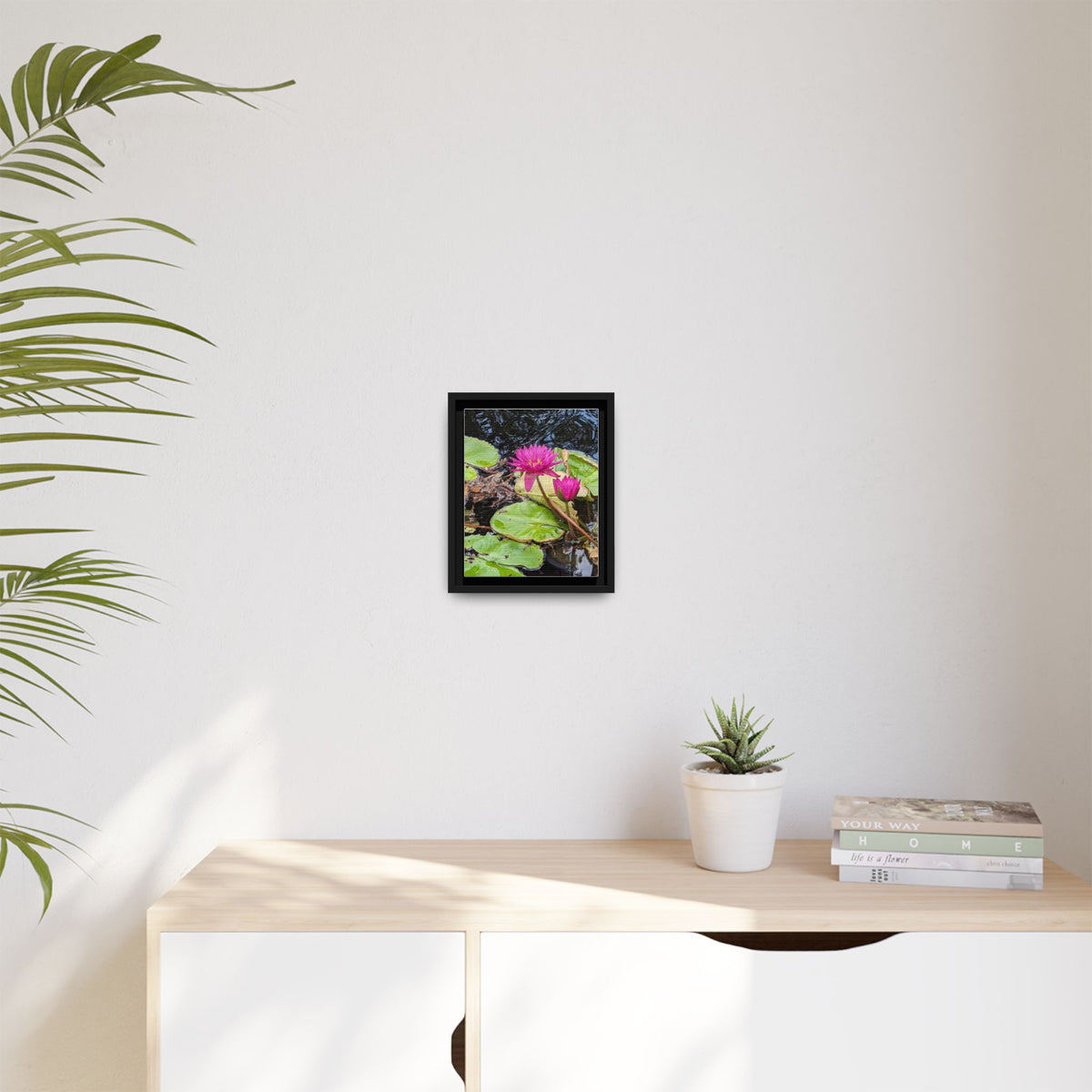 Pink Water Lily Matte Canvas Print (Framed)
