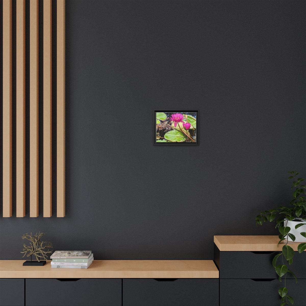 Pink Water Lily Matte Canvas Print (Framed)