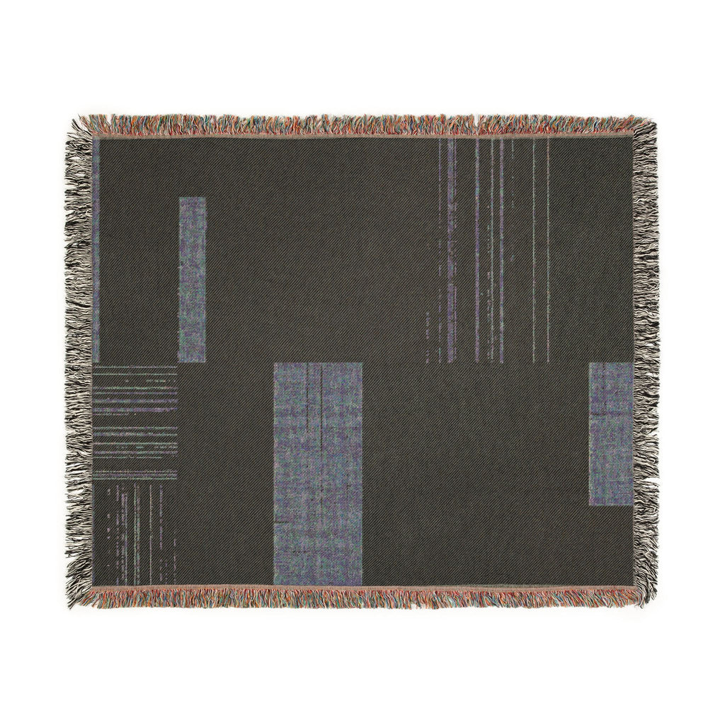 Modern Patchwork Woven Blanket – Neutral Geometric Throw for Living Room, Cozy Home Décor Gift