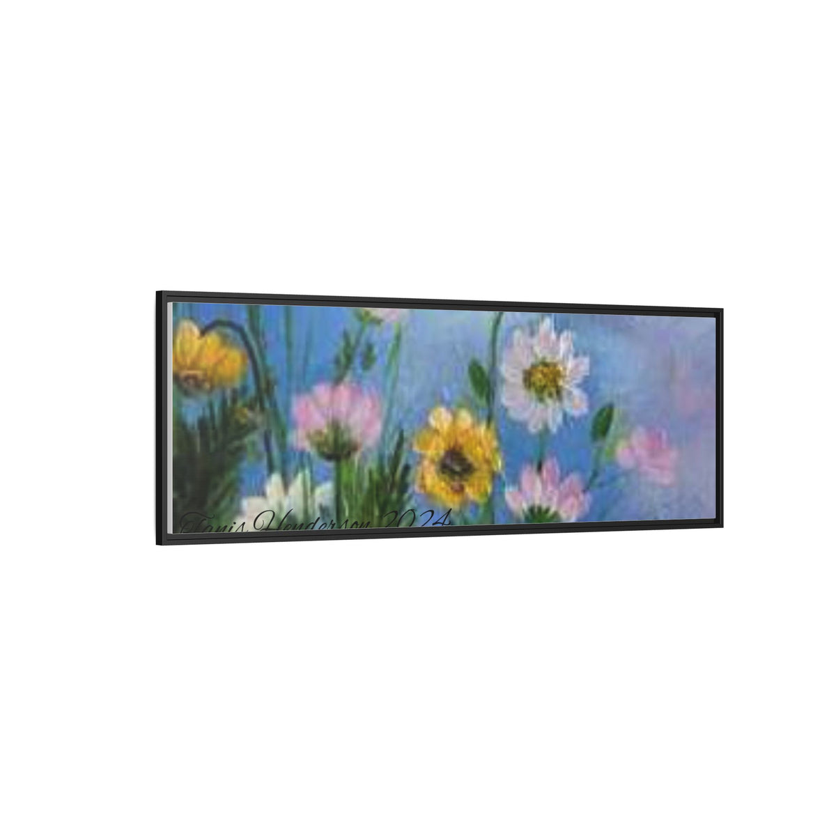 Framed Floral Meadow Canvas Print — Daisies & Wildflowers Art