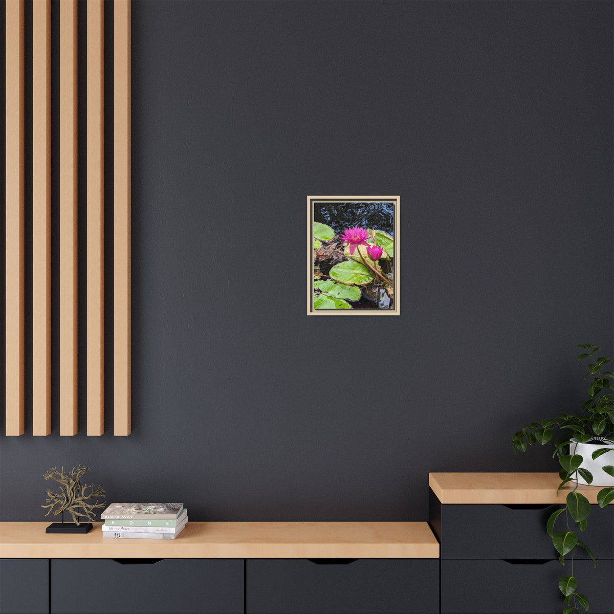 Pink Water Lily Matte Canvas Print (Framed)