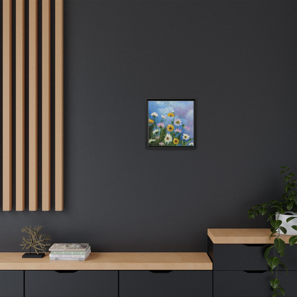 Framed Floral Meadow Canvas Print — Daisies & Wildflowers Art