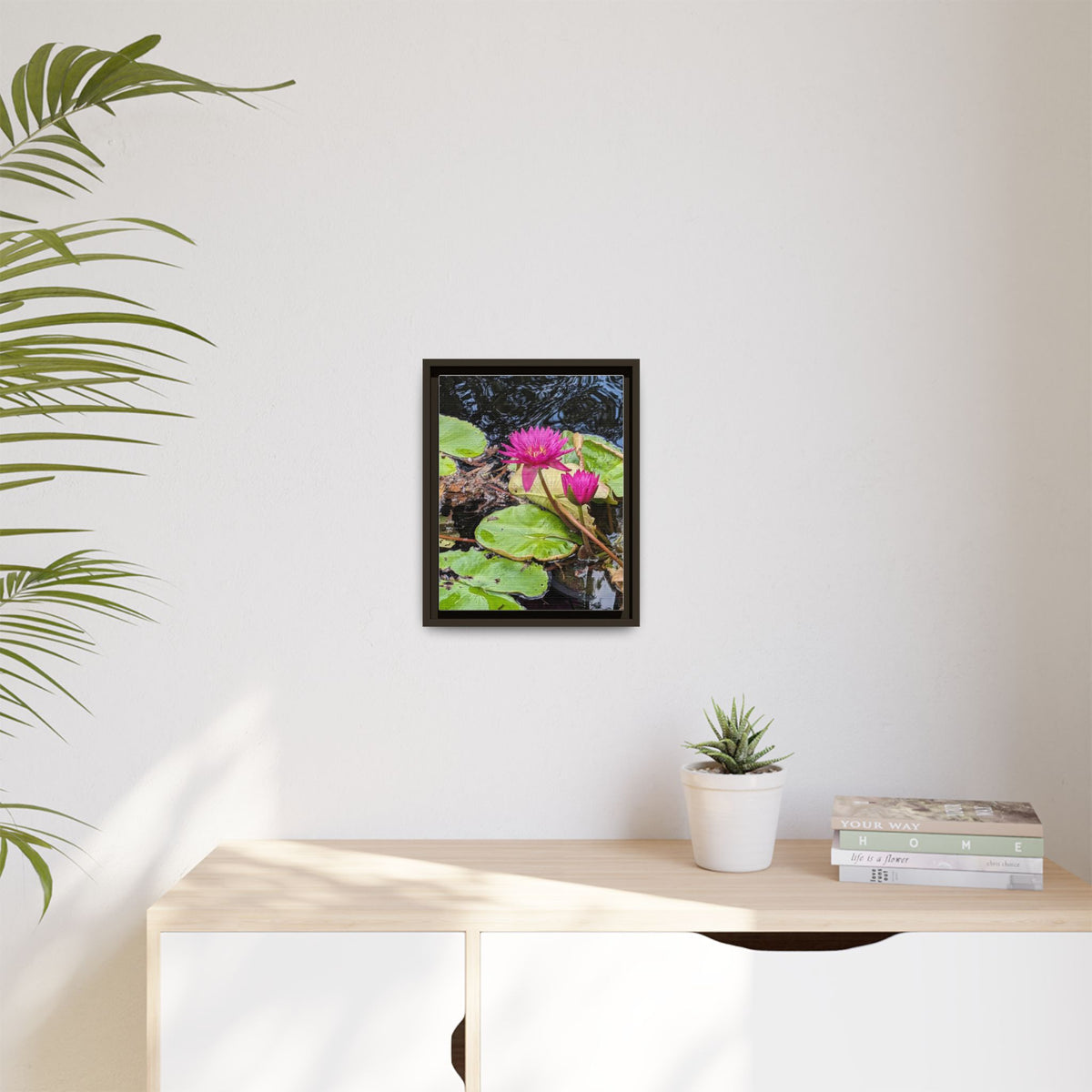 Pink Water Lily Matte Canvas Print (Framed)
