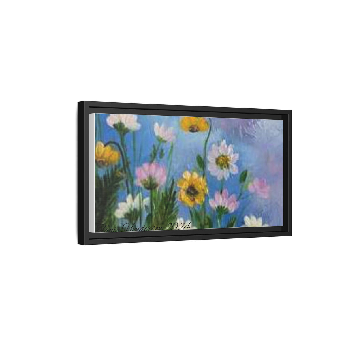 Framed Floral Meadow Canvas Print — Daisies & Wildflowers Art