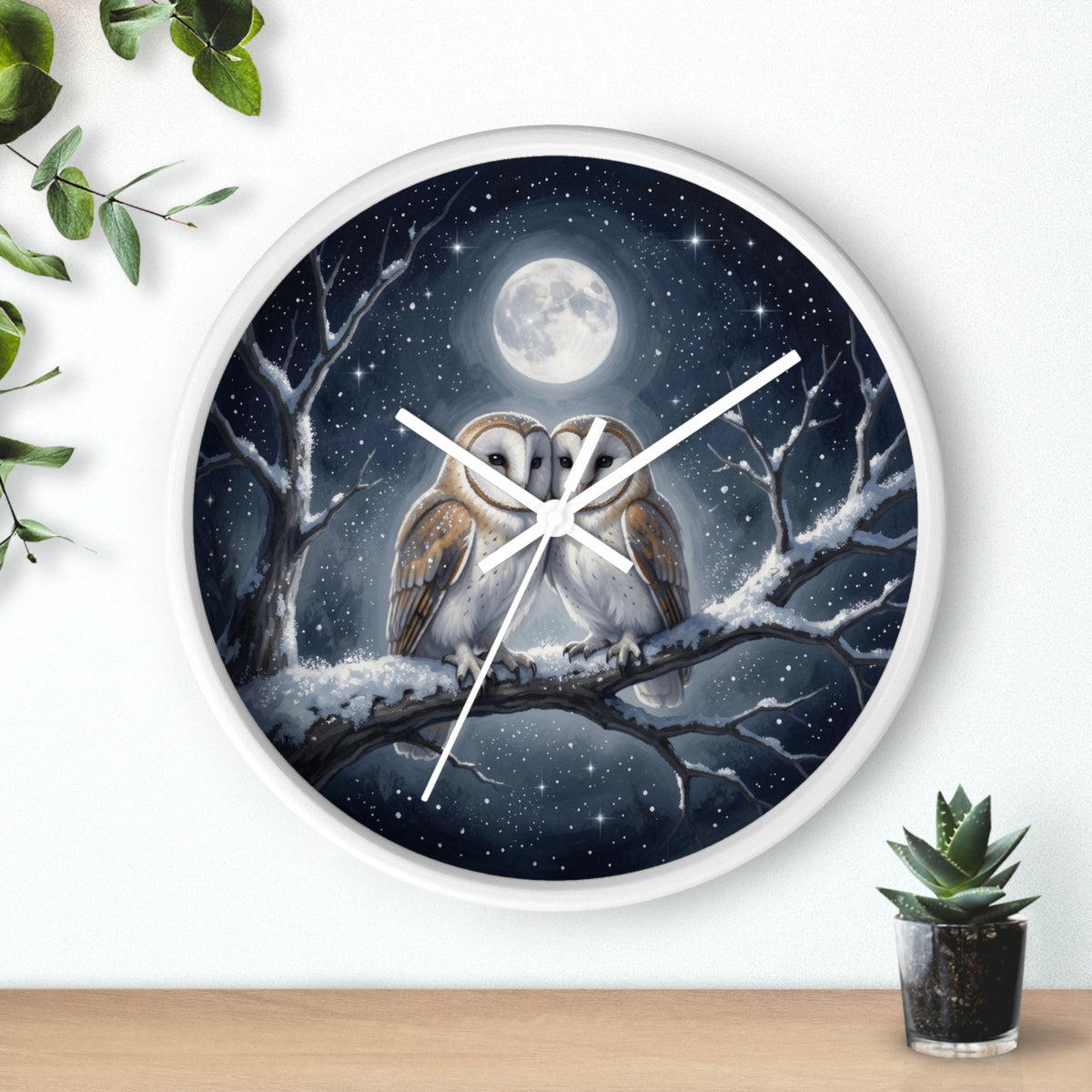 Moonlit Owl Wall Clock