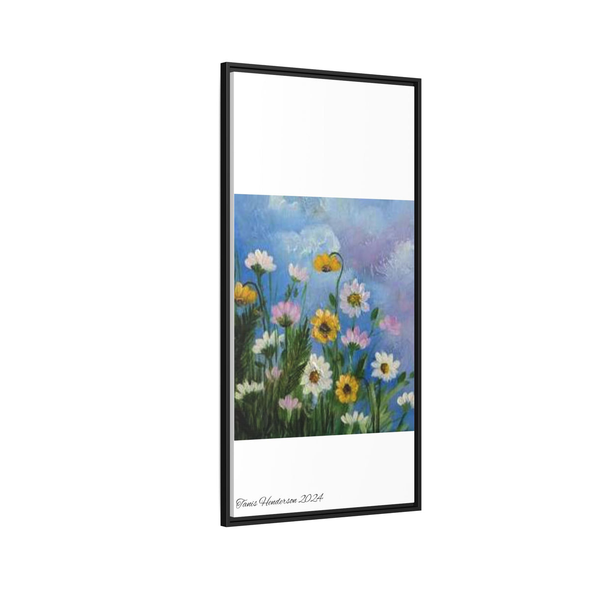 Framed Floral Meadow Canvas Print — Daisies & Wildflowers Art