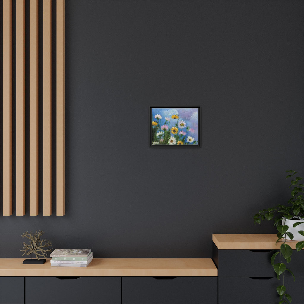 Framed Floral Meadow Canvas Print — Daisies & Wildflowers Art
