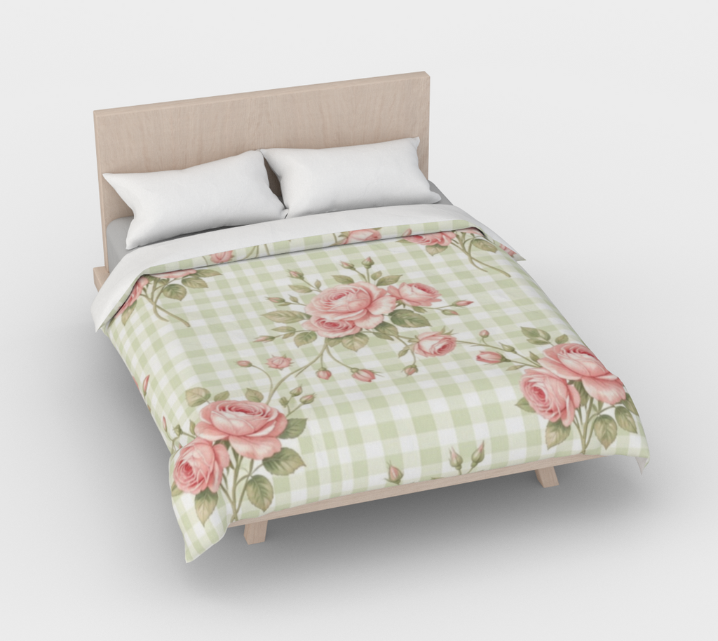 Vintage Country Gingham Rose