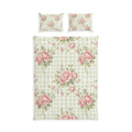 Floral Rose Gingham Cotton Bed Set
