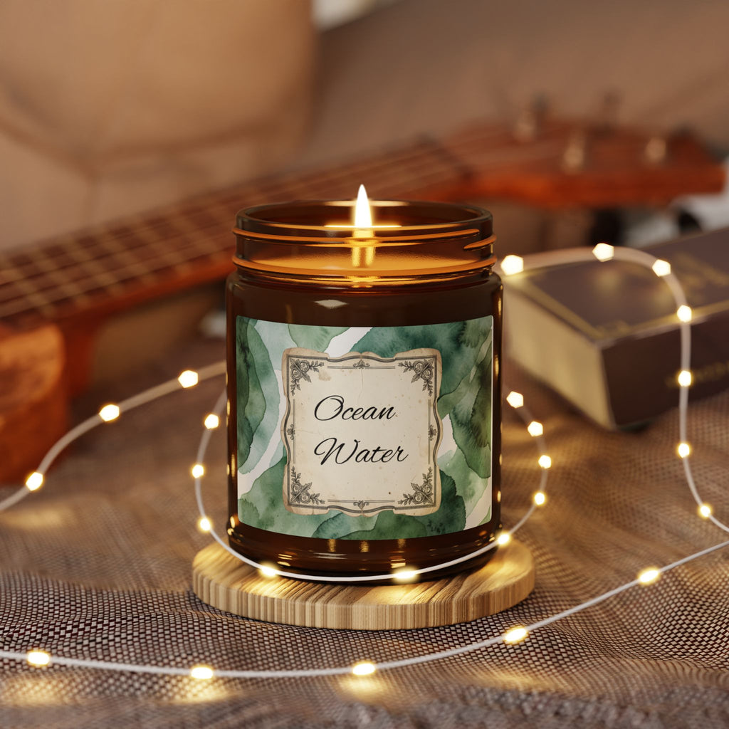 Ocean Water Scented Soy Candle — Amber Jar (Multi-Size)
