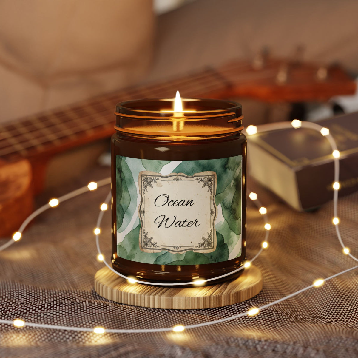 Ocean Water Scented Soy Candle — Amber Jar (Multi-Size)