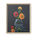 Framed Matte Canvas Wall Art — Colorful Gerbera Vase Painting