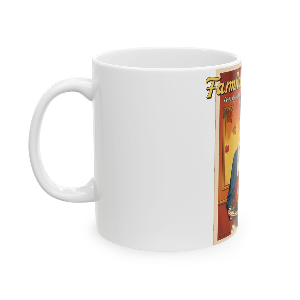 Farmhouse Cooking Ceramic Mug — Retro Thanksgiving Turkey Kitchen Coffee Cup (11oz/15oz)