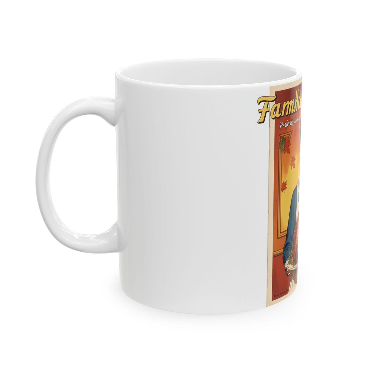 Farmhouse Cooking Ceramic Mug — Retro Thanksgiving Turkey Kitchen Coffee Cup (11oz/15oz)