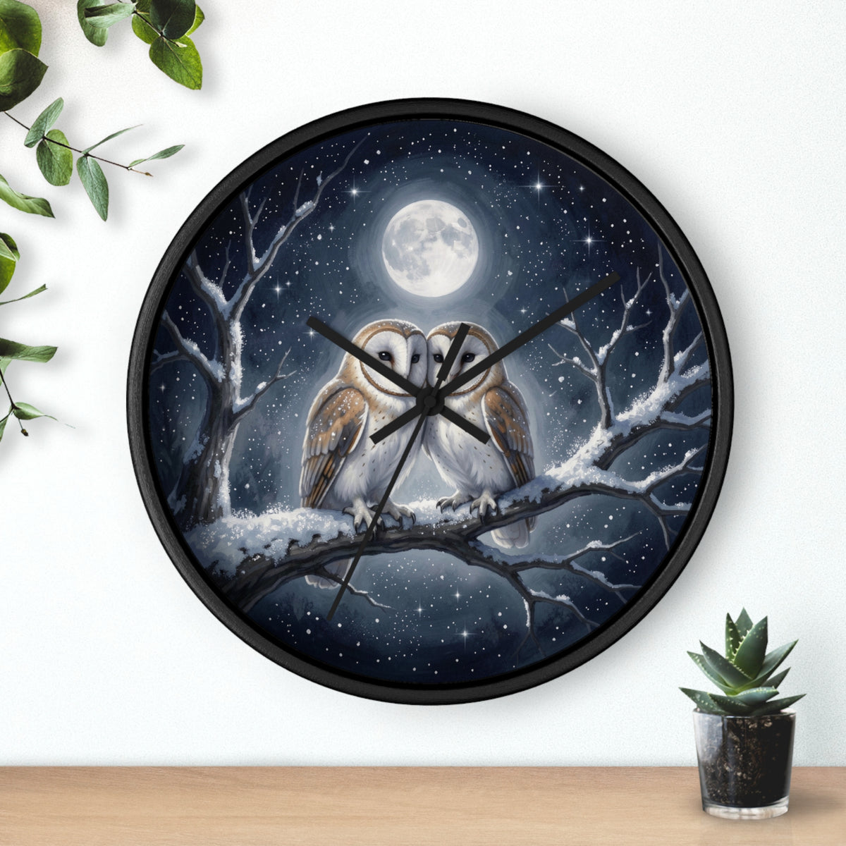 Moonlit Owl Wall Clock