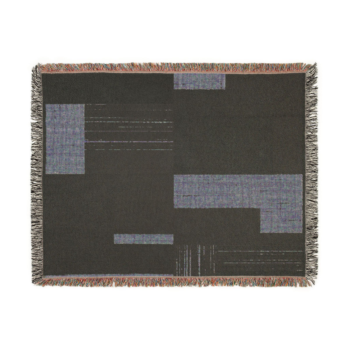 Modern Patchwork Woven Blanket – Neutral Geometric Throw for Living Room, Cozy Home Décor Gift