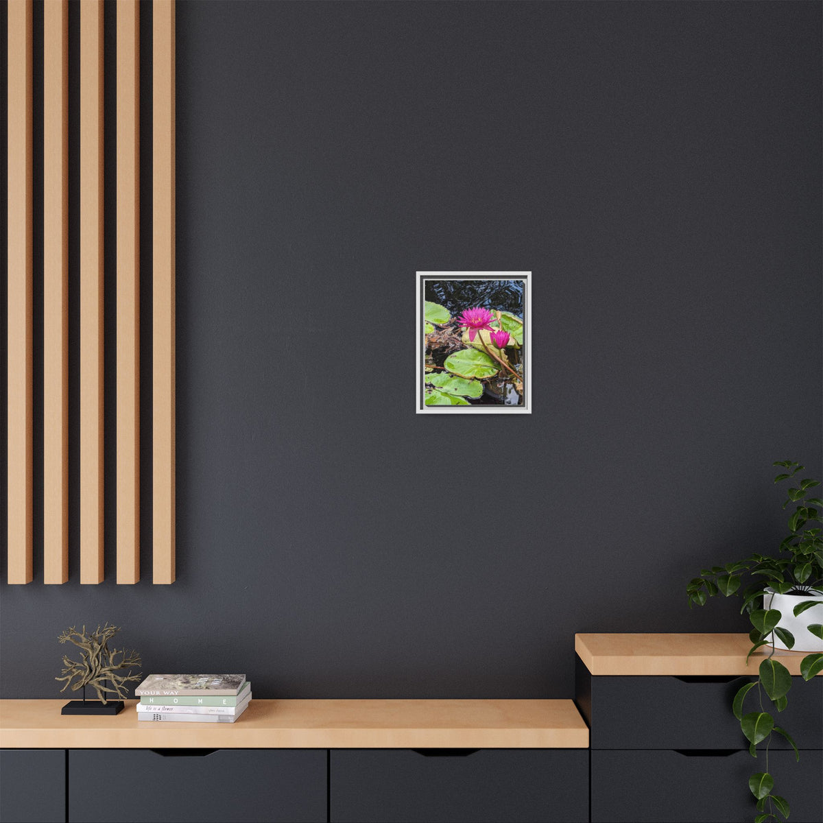 Pink Water Lily Matte Canvas Print (Framed)