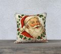 Vintage Santa white pillow